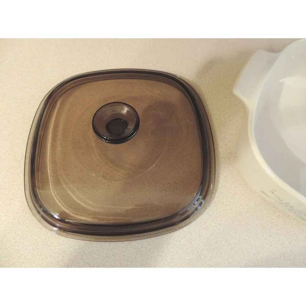 VINTAGE CORNING WARE w/ AMBER PYREX LID ' Symphony ' DESIGN 2 liter